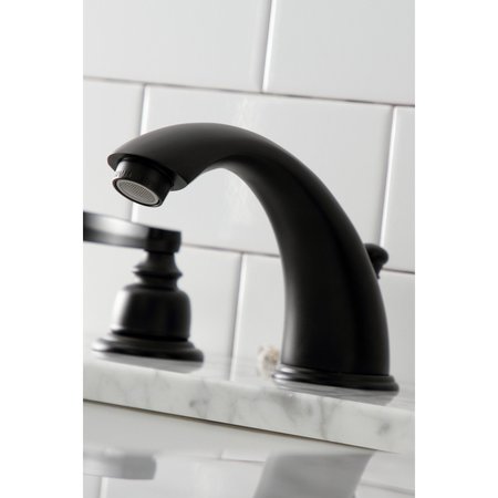 Kingston Brass Widespread Bathroom Faucet with Retail PopUp, Matte Black KB8960FL